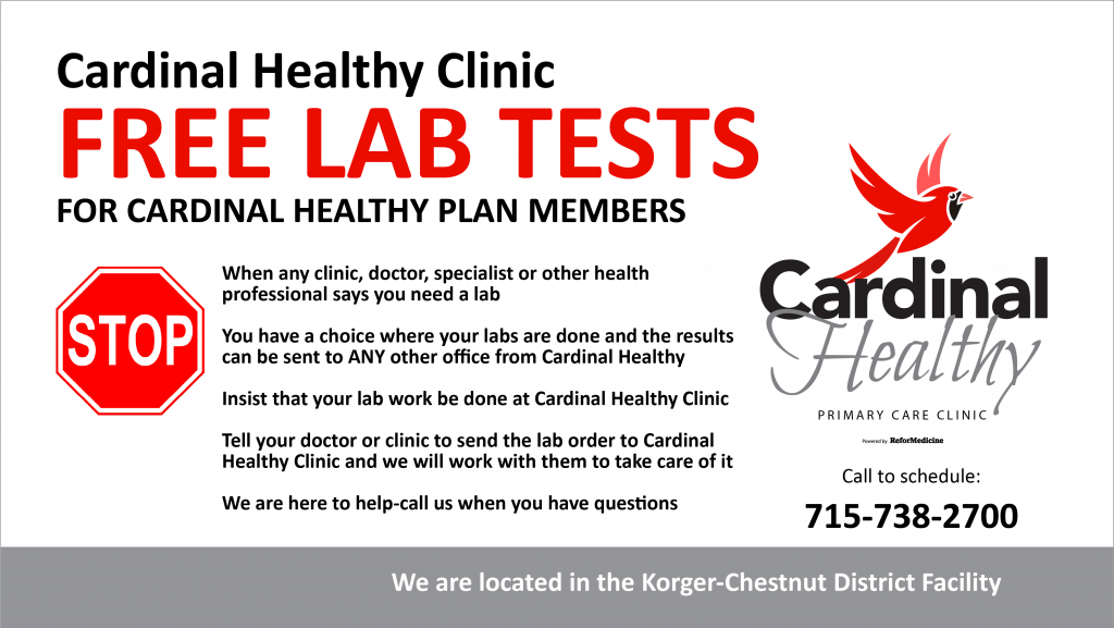 Cardinal Healthy FREE LABS even at specialists