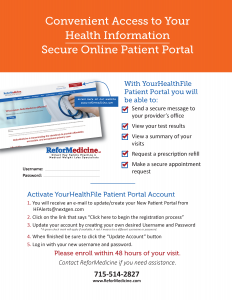 Instructions for patient portal access
