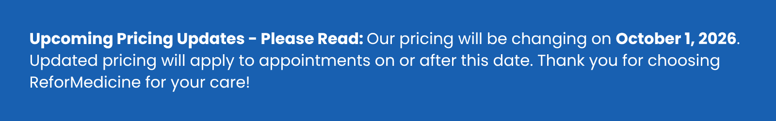 Pricing Update Banner 2026